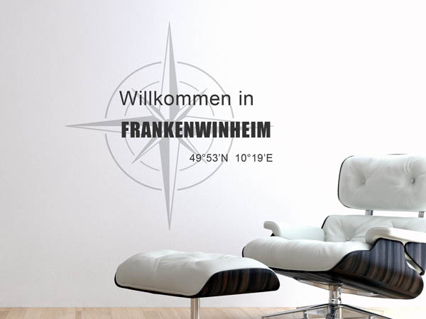 Wandtattoo Willkommen in Frankenwinheim mit den Koordinaten 49°53'N 10°19'E