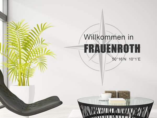 Wandtattoo Willkommen in Frauenroth mit den Koordinaten 50°16'N 10°1'E