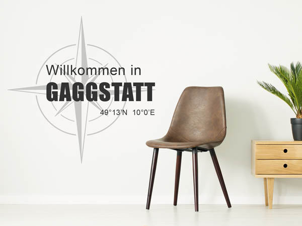 Wandtattoo Willkommen in Gaggstatt mit den Koordinaten 49°13'N 10°0'E