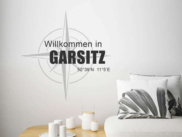 Wandtattoo Willkommen in Garsitz mit den Koordinaten 50°39'N 11°5'E