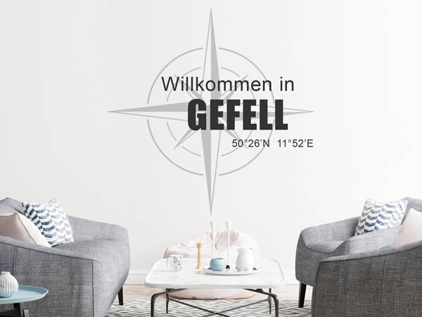 Wandtattoo Willkommen in Gefell mit den Koordinaten 50°26'N 11°52'E