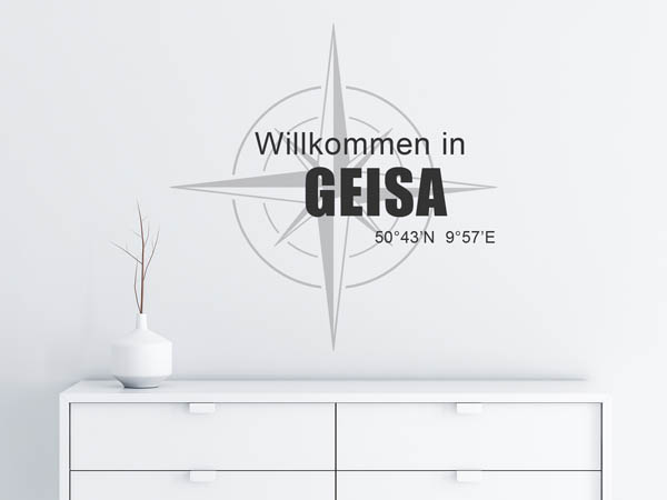 Wandtattoo Willkommen in Geisa mit den Koordinaten 50°43'N 9°57'E