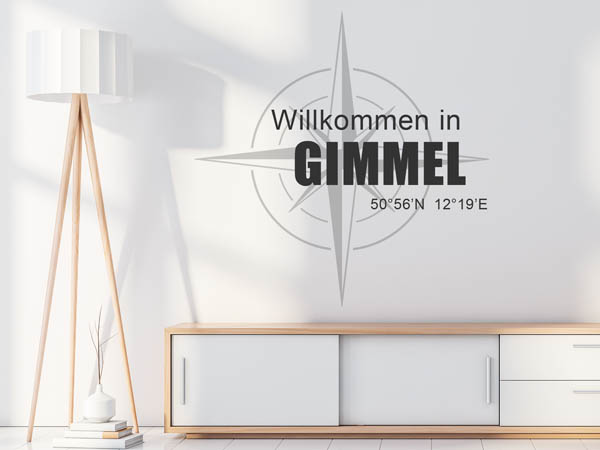 Wandtattoo Willkommen in Gimmel mit den Koordinaten 50°56'N 12°19'E