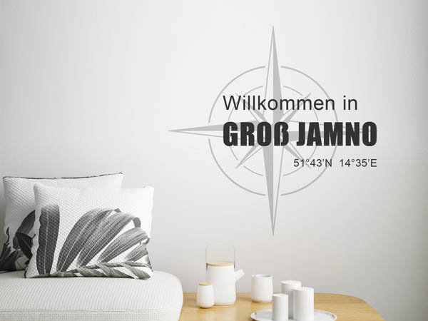 Wandtattoo Willkommen in Groß Jamno mit den Koordinaten 51°43'N 14°35'E