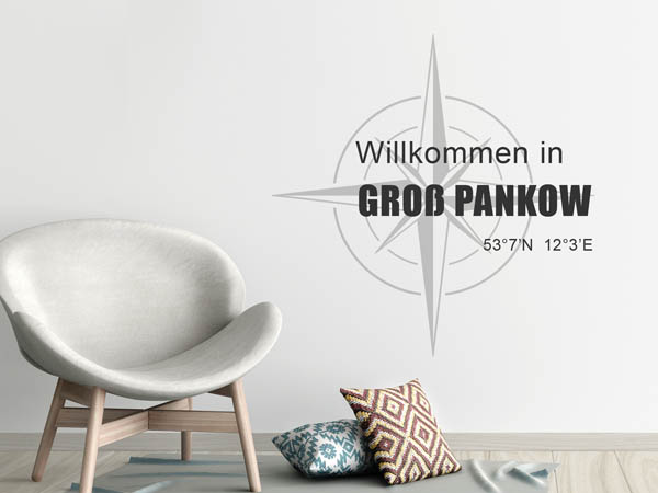 Wandtattoo Willkommen in Groß Pankow mit den Koordinaten 53°7'N 12°3'E