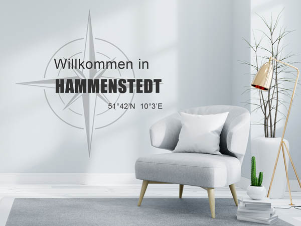 Wandtattoo Willkommen in Hammenstedt mit den Koordinaten 51°42'N 10°3'E