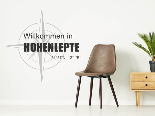 Wandtattoo Willkommen in Hohenlepte mit den Koordinaten 51°57'N 12°1'E