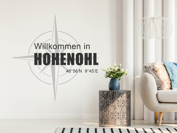 Wandtattoo Willkommen in Hohenohl mit den Koordinaten 48°56'N 9°45'E