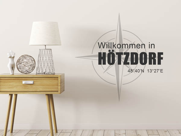 Wandtattoo Willkommen in Hötzdorf mit den Koordinaten 48°40'N 13°27'E