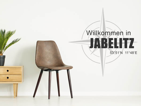 Wandtattoo Willkommen in Jabelitz mit den Koordinaten 53°51'N 11°48'E