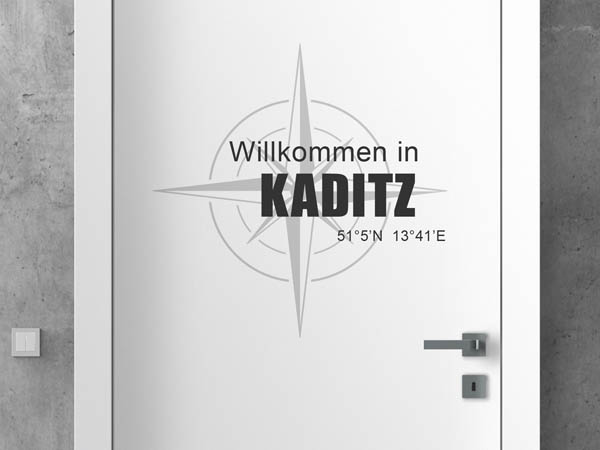 Wandtattoo Willkommen in Kaditz mit den Koordinaten 51°5'N 13°41'E
