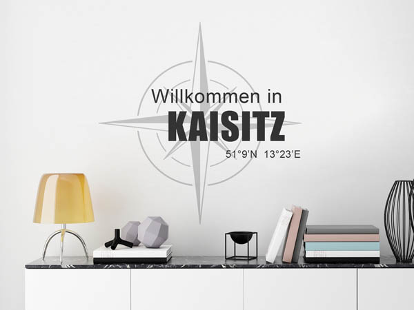 Wandtattoo Willkommen in Kaisitz mit den Koordinaten 51°9'N 13°23'E