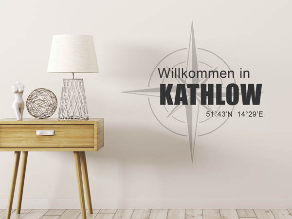 Wandtattoo Willkommen in Kathlow mit den Koordinaten 51°43'N 14°29'E