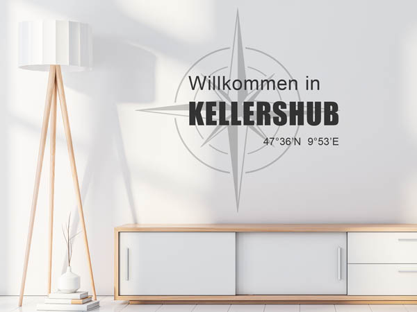 Wandtattoo Willkommen in Kellershub mit den Koordinaten 47°36'N 9°53'E