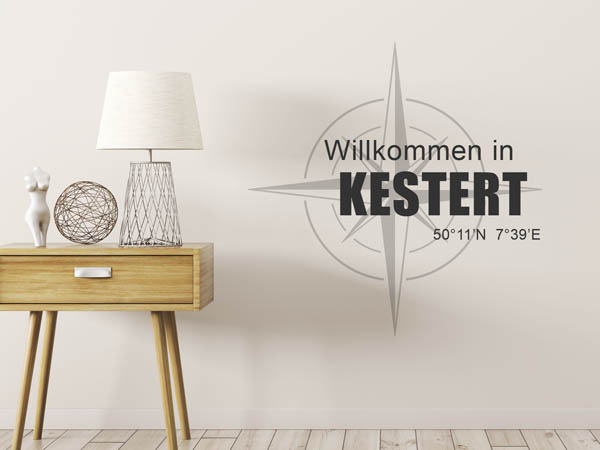 Wandtattoo Willkommen in Kestert mit den Koordinaten 50°11'N 7°39'E