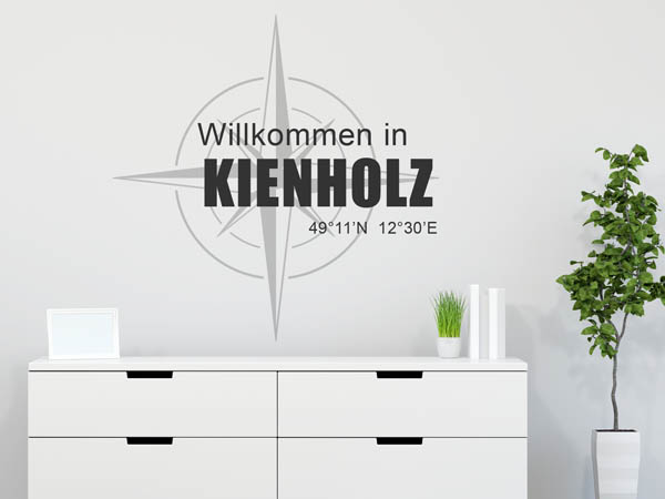 Wandtattoo Willkommen in Kienholz mit den Koordinaten 49°11'N 12°30'E