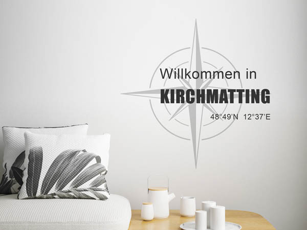 Wandtattoo Willkommen in Kirchmatting mit den Koordinaten 48°49'N 12°37'E