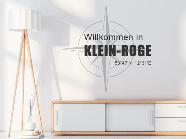 Wandtattoo Willkommen in Klein-Roge mit den Koordinaten 53°47'N 12°31'E