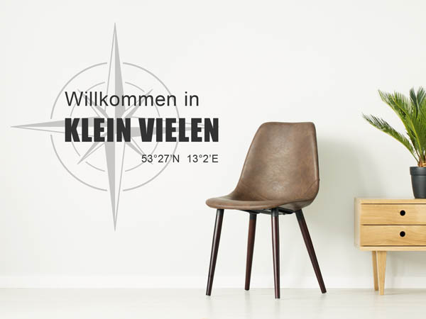 Wandtattoo Willkommen in Klein Vielen mit den Koordinaten 53°27'N 13°2'E