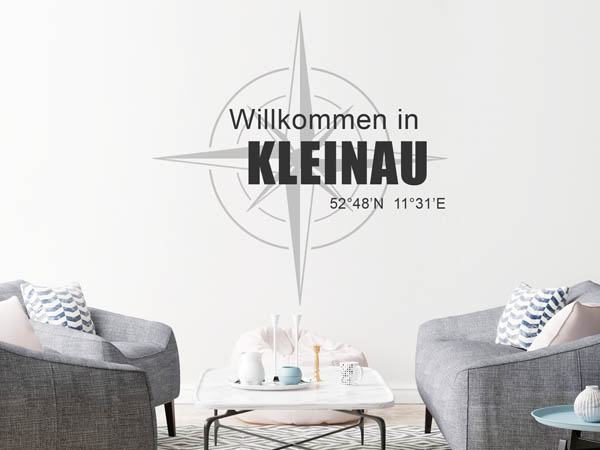 Wandtattoo Willkommen in Kleinau mit den Koordinaten 52°48'N 11°31'E