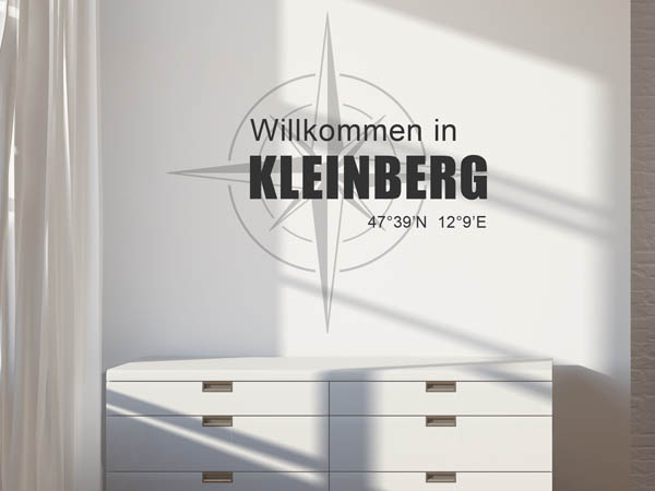 Wandtattoo Willkommen in Kleinberg mit den Koordinaten 47°39'N 12°9'E