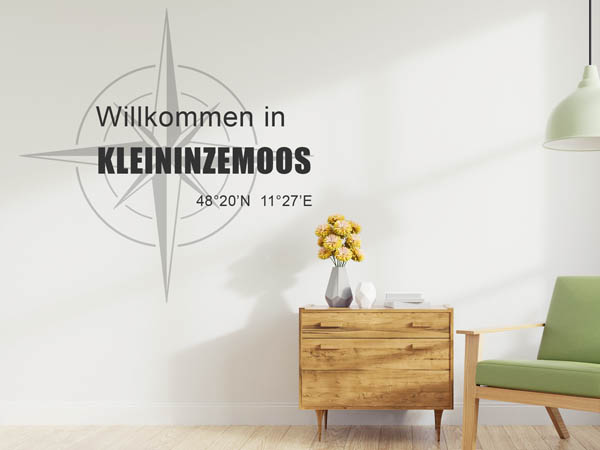 Wandtattoo Willkommen in Kleininzemoos mit den Koordinaten 48°20'N 11°27'E