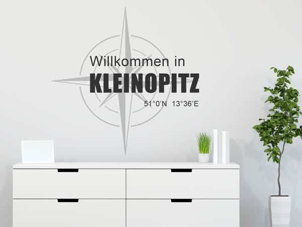 Wandtattoo Willkommen in Kleinopitz mit den Koordinaten 51°0'N 13°36'E