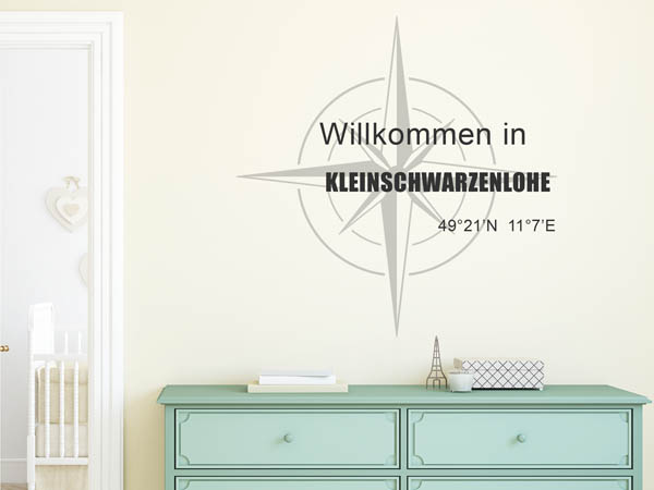 Wandtattoo Willkommen in Kleinschwarzenlohe mit den Koordinaten 49°21'N 11°7'E