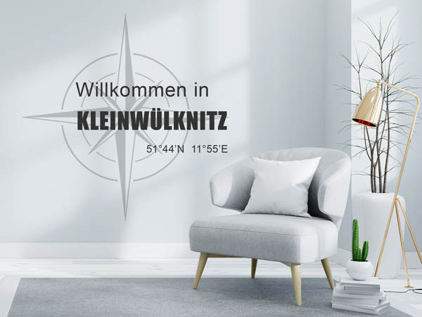 Wandtattoo Willkommen in Kleinwülknitz mit den Koordinaten 51°44'N 11°55'E