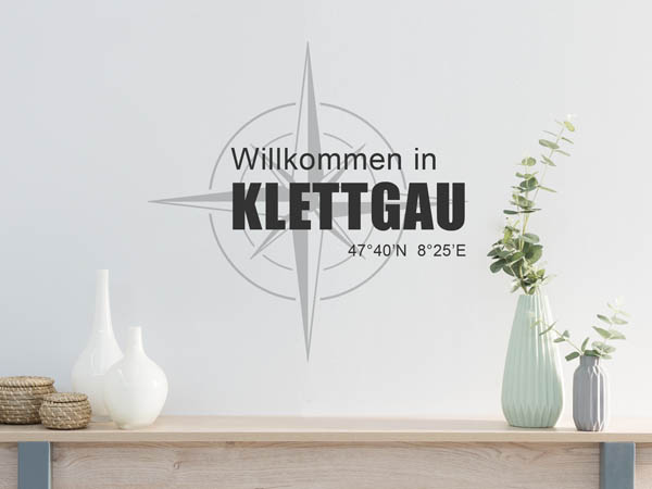 Wandtattoo Willkommen in Klettgau mit den Koordinaten 47°40'N 8°25'E