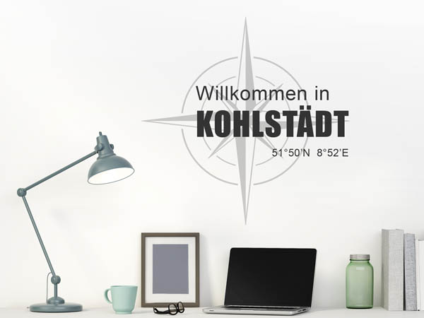 Wandtattoo Willkommen in Kohlstädt mit den Koordinaten 51°50'N 8°52'E