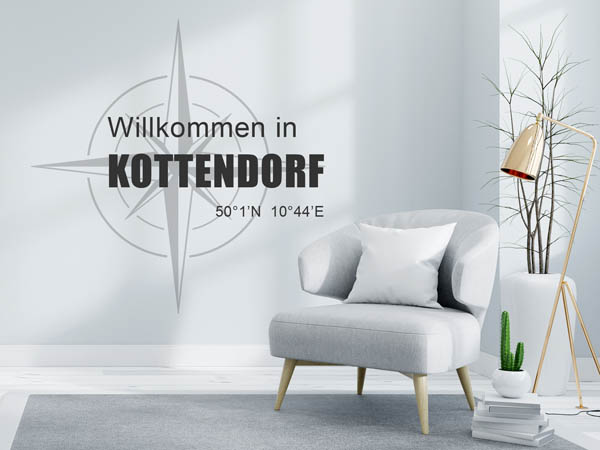 Wandtattoo Willkommen in Kottendorf mit den Koordinaten 50°1'N 10°44'E