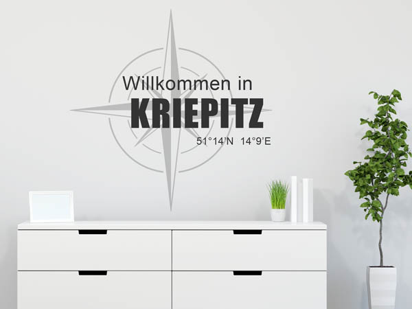 Wandtattoo Willkommen in Kriepitz mit den Koordinaten 51°14'N 14°9'E