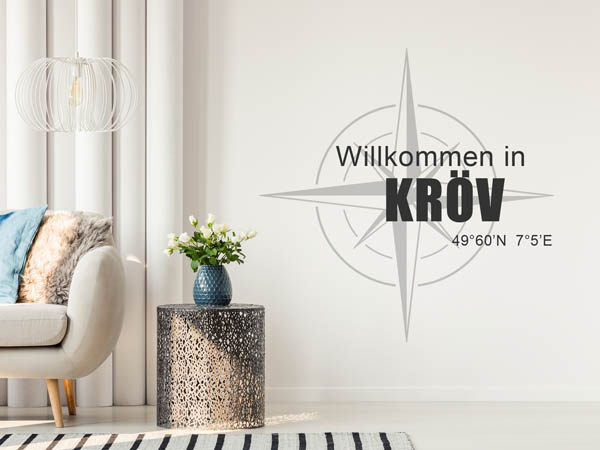 Wandtattoo Willkommen in Kröv mit den Koordinaten 49°60'N 7°5'E