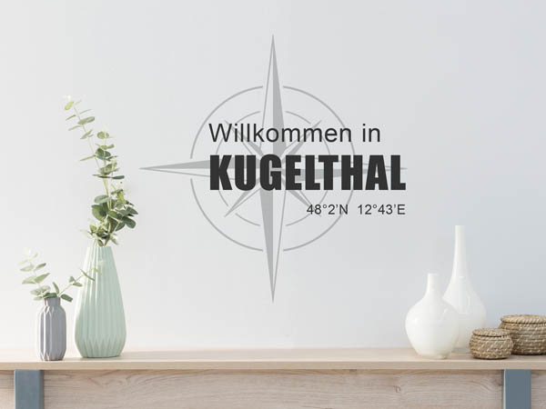 Wandtattoo Willkommen in Kugelthal mit den Koordinaten 48°2'N 12°43'E