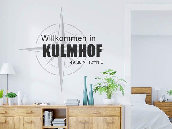 Wandtattoo Willkommen in Kulmhof mit den Koordinaten 49°30'N 12°11'E
