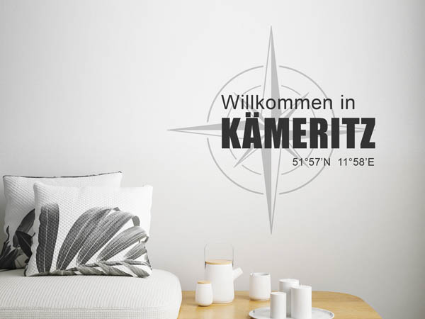 Wandtattoo Willkommen in Kämeritz mit den Koordinaten 51°57'N 11°58'E