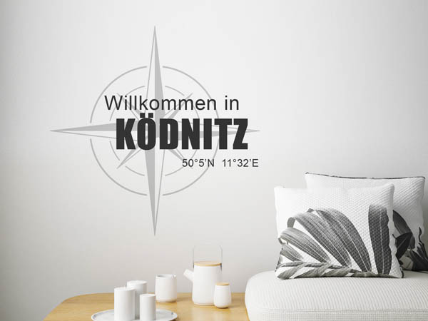 Wandtattoo Willkommen in Ködnitz mit den Koordinaten 50°5'N 11°32'E