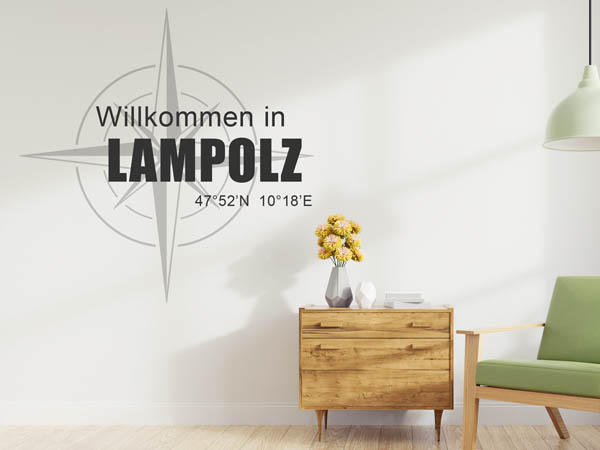 Wandtattoo Willkommen in Lampolz mit den Koordinaten 47°52'N 10°18'E