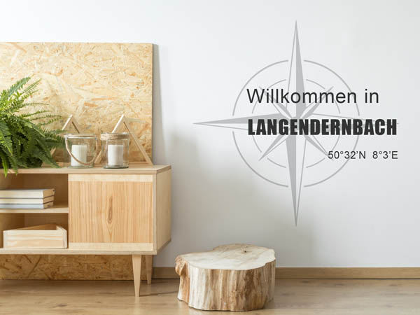 Wandtattoo Willkommen in Langendernbach mit den Koordinaten 50°32'N 8°3'E