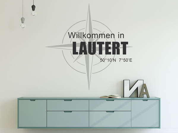 Wandtattoo Willkommen in Lautert mit den Koordinaten 50°10'N 7°50'E