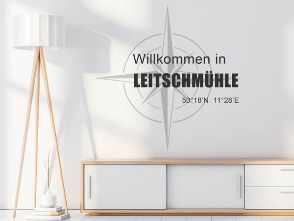 Wandtattoo Willkommen in Leitschmühle mit den Koordinaten 50°18'N 11°28'E