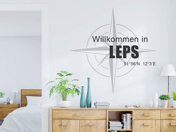 Wandtattoo Willkommen in Leps mit den Koordinaten 51°56'N 12°3'E