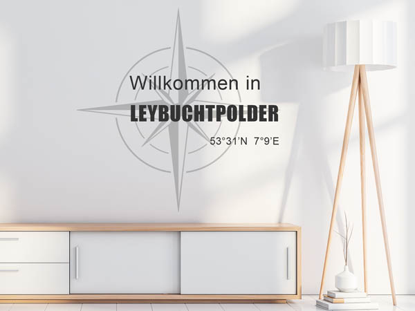 Wandtattoo Willkommen in Leybuchtpolder mit den Koordinaten 53°31'N 7°9'E