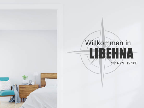 Wandtattoo Willkommen in Libehna mit den Koordinaten 51°43'N 12°3'E