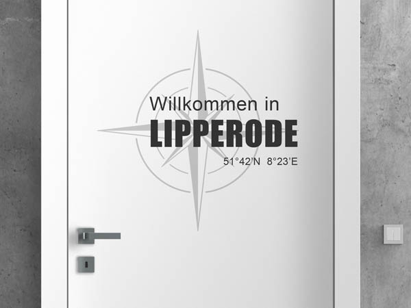 Wandtattoo Willkommen in Lipperode mit den Koordinaten 51°42'N 8°23'E
