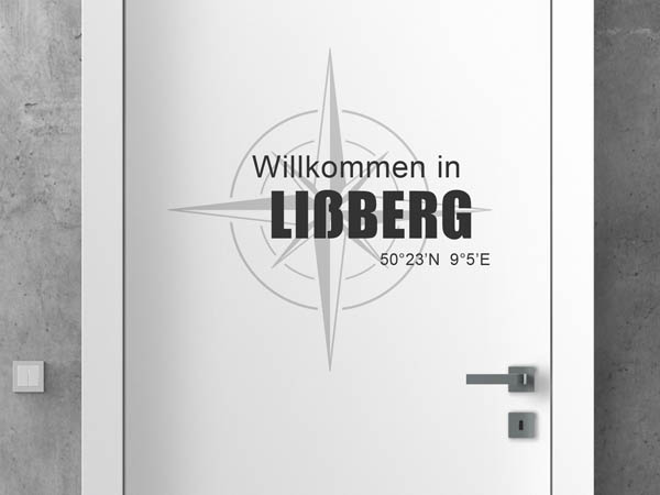 Wandtattoo Willkommen in Lißberg mit den Koordinaten 50°23'N 9°5'E