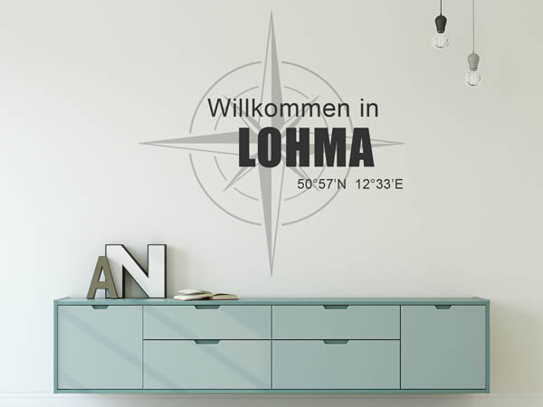 Wandtattoo Willkommen in Lohma mit den Koordinaten 50°57'N 12°33'E