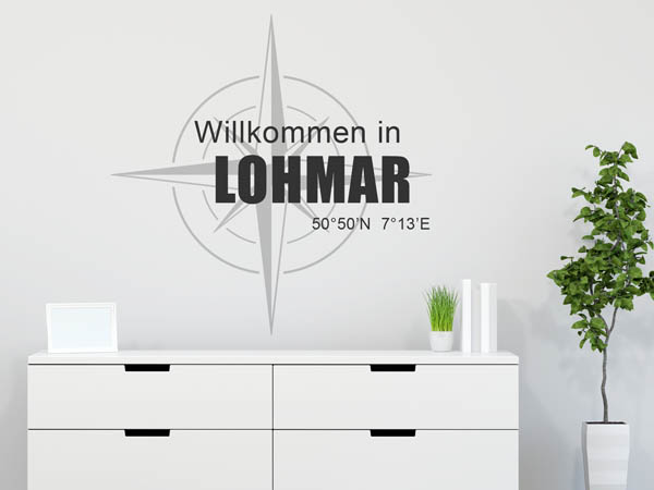Wandtattoo Willkommen in Lohmar mit den Koordinaten 50°50'N 7°13'E