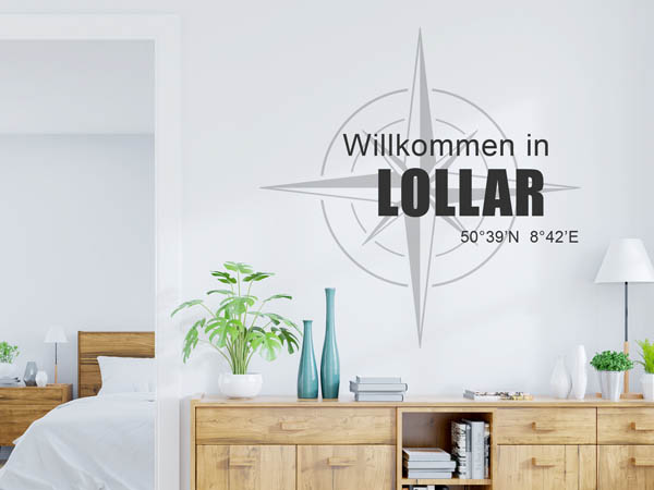 Wandtattoo Willkommen in Lollar mit den Koordinaten 50°39'N 8°42'E